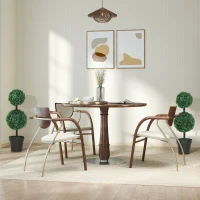 Outsunny 2er-Set Kunstpflanze, Künstliche Pflanzen im Kugeldesign, Kunstbaum im Zementtopf, Kunststoff-Pflanze, Grün+Schwarz(m-7)