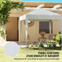 Outsunny Tonnelle de jardin extérieure tonnelle pliante pop-up réglable en hauteur protection UV 2 x 2 m blanc(m-5)
