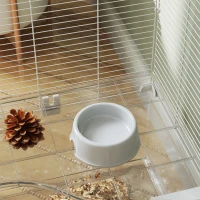 PawHut Gaiola para Pequenos Animais de 4 Níveis com Bandeja Inferior Gaiola para Roedores com Rampas Comedouro e Bebedouro 73x47x80 cm Branco(m-8)