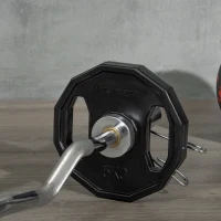 SPORTNOW Olympic Weight Plates Set, Metal and Rubber Bumper Plates Weights Discs with 2"/5cm Holes, for Home Gym Weight Lifting Strength Training, 2 x 5kg, Black(m-8)