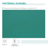 Outsunny Copertina Soare cu Manivela Husă rezistentă la apă 395x245cm Verde(m-7)