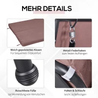 Outsunny Hollywoodschaukel mit Liegefunktion Braun 215 x 120 x 165cm(m-5)