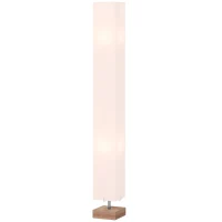 HOMCOM Floor Lamp, 120cm Standing Lamp with Linen Lampshade, Standard Light with Pine Wood Base for Living Room, Bedroom (Bulbs Not Included)(m-11)