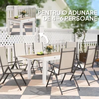 Outsunny Masă de Grădină Extensibilă din Aluminiu cu Blat din PSPC, 80/160x80x75 cm, Alb(m-4)