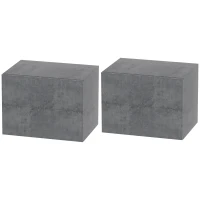 HOMCOM Set de 2 Noptiere Suspendate cu 2 Sertare, 40x29x30 cm, Gri(m-10)