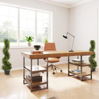 Outsunny 90cm/3FT Artificial Trees, Spiral Topiary Trees w/ Pot Set Of 2, Fake Indoor Greenery Plant Home Office Garden Decor Green(m-7)