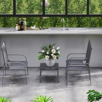 Outsunny Set de Mobilier de Grădină din 4 Piese cu Canapea, 2 Scaune și Masă de Cafea, 108x66x86 cm, Negru(m-9)