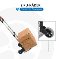 HOMCOM Alu Sackkarre Transportkarre klappbar Handkarre Stapelkarre Aluminium max. 70 kg belastbar(m-5)