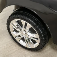 HOMCOM Carro Andador para Crianças com Faróis Música Buzina Volante Compartimento de Armazenamento 63,5x28x36 cm Preto(m-8)