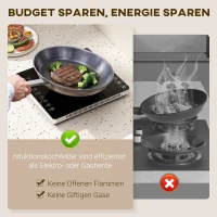 Płyta Indukcyjna HOMCOM z Panel Dotykowy, 10 Ustawień Temperatury, Czarna(m-5)