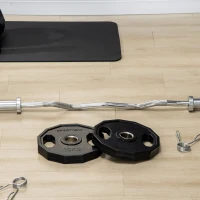 SPORTNOW Olympic Weight Plates Set, Metal and Rubber Bumper Plates Weights Discs with 2"/5cm Holes, for Home Gym Weight Lifting Strength Training, 2 x 10kg, Black(m-7)