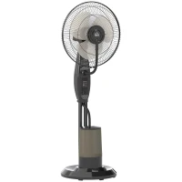 HOMCOM Ventoinha de Pé com Nebulizador 75 W Temporizador Depósito de 3,2L Controlo Remoto 3 Velocidades 3 Hélices e Ecrã LED Ø44,5 cm Preto(m-1)