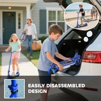 AIYAPLAY Electric Scooter for Kids 6-14 Years, with Colourful Lights, Blue(m-7)