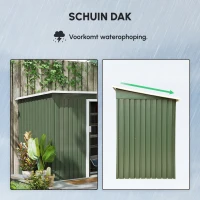 Outsunny Tuinhuis tuinhuisje met schuifdeur raam buiten staal lichtgroen(m-7)