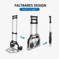 HOMCOM Alu Sackkarre Transportkarre klappbar Handkarre Stapelkarre Aluminium max. 70 kg belastbar(m-4)