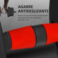 HOMCOM Conjunto de Halteres de 20 kg 2 em 1 com Barras de Conexão e Barra de Extensão Treinamento de Força e Levantamento de Pesos Preto(m-5)