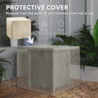 Outsunny 50,000 BTU Gas Fire Pit Table, with Cover - Dark Grey(m-7)