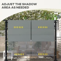 Outsunny Husă pentru Pergolă 3x3 m din Poliester cu Buzunare și Curele, 488x122 cm, Gri Cărbune(m-7)