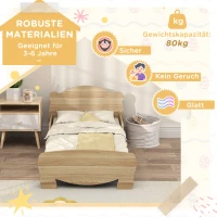AIYAPLAY Kinderbed Huisbed met Berenontwerp - Speelbed voor Kinderen 3-6 Jaar 143,5 x 80 x 55 cm Natuurhout(m-5)