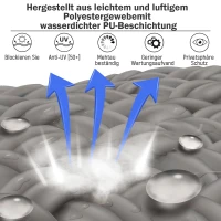 Outsunny Senkrechtmarkise Balkonmarkise Vertikalmarkise Windschutz Seitenrollo Sichtschutz mit Handkurbel Polyesterstoff+Aluminium Grau 250 x 140 cm(m-5)