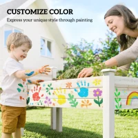 Outsunny Jardiniera de Exterior cu 2 Niveluri din Lemn de Brad cu Orificii de Scurgere, 115x114x76 cm, culoar Lemn natur(m-7)