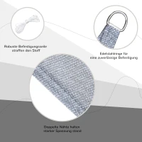 Outsunny Sonnensegel Sonnendach Sonnenschutz Dreiecke HDPE Grau 3 x 3 x 3 m(m-5)