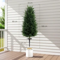 HOMCOM Zestaw 2 sztuk Sztucznych Roślin, Cyprysów z 831 Liśćmi, Wielofunkcyjne, Zielony(m-3)