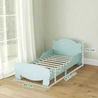 AIYAPLAY Lettino per Bambini con Testiera e Pediera a Orso e 2 Sponde Laterali, in Legno, 143.5x80x55 cm, Verde(m-3)