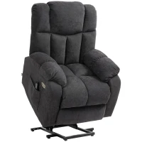 HOMCOM Fotel relax 2-w-1 z funkcją leżenia, porty USB, sprężyny kieszeniowe, Czarny(m-11)