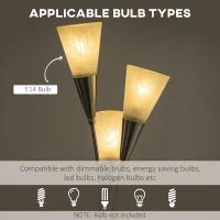HOMCOM 3-Light Upright Floor Lamps for Living Room, Modern Standing Lamp for Bedroom with Steel Base, Bulb not Included, Silver(m-6)