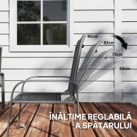 Outsunny Set de Mobilier de Grădină din 4 Piese cu Canapea, 2 Scaune și Masă de Cafea, 108x66x86 cm, Negru(m-5)