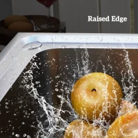 HOMCOM Outdoor Utility Sink, Stainless Steel Free Standing Single Bowl Kitchen Sink with Cold and Hot Water Pipe and Storage Shelf for Laundry Garage, 55 x 50 x 100 cm(m-9)