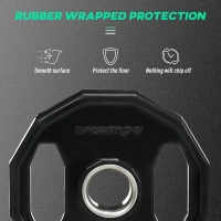 SPORTNOW Olympic Weight Plates Set, Metal and Rubber Bumper Plates Weights Discs with 2"/5cm Holes, for Home Gym Weight Lifting Strength Training, 2 x 10kg, Black(m-6)