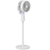 HOMCOM Pedestal Air Circulation Fan with Oscillating, Light Off, White(m-10)