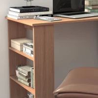 HOMCOM Scrivania Computer PC Angolare con Design a L Girevole a 5 Ripiani per Casa e Ufficio, Tavolo da Pranzo in Legno, 120x110x74.5 cm(m-6)