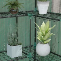 Outsunny Serre de jardin avec 1 porte, 2 fenetres et 2 étagères en forme de U pour Légumes Plantes Fleurs Bâche PE 140x73x190 cm(m-8)