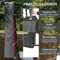 Outsunny Parasol Umbrella Cover - Grey(m-5)