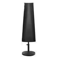 Outsunny Funda para Sombrilla de Jardín Impermeable de Tela Oxford 300D con Cremallera y Varilla de Soporte 240x48/70 cm Negro(m-11)