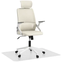 Vinsetto Conjunto de Oficina Incluye 1 Silla de Oficina de Malla Beige y 1 Alfombra Protectora 90x120 cm(m-1)