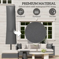 Outsunny Parasol Umbrella Cover - Grey(m-4)
