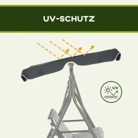 Outsunny Hollywoodschaukel, Gartenschaukel, 3-Sitzer Schaukelbank mit Dach, Stahl, 172 x 110 x 153 cm, Grau+Weiß(m-7)