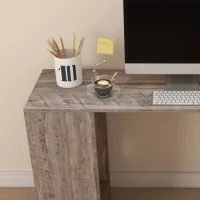 HOMCOM Scrivania Angolare Salvaspazio con Ripiano a S, in Legno, 140x120x78 cm, Grigio effetto Legno(m-8)