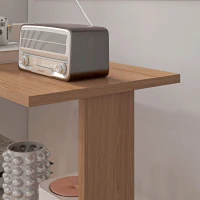 HOMCOM Scrivania Computer PC Angolare con Design a L Girevole a 5 Ripiani per Casa e Ufficio, Tavolo da Pranzo in Legno, 120x110x74.5 cm(m-8)