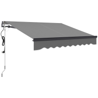 Outsunny 2.5 x 2m Electric Awning with Remote Controller, Aluminium Frame Retractable Awning, Dark Grey