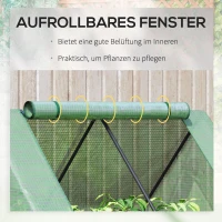 Outsunny Foliengewächshaus Frühbeet mit Tür zum Aufrollen Gewächshaus Treibhaus Tomatenhaus 127 x 95 x 92 cm Grün(m-9)