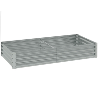 Outsunny 180 x 90cm Galvanised Steel Open Planter - Silver