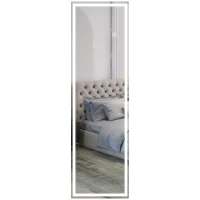 HOMCOM Dimming Full Length Mirror, 120 x 40cm Long Wall Mirror with 3 Colour LED, Smart Touch, Memory Function(m-10)