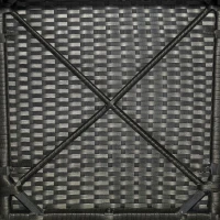 Outsunny Gartenmöbel-Set 6 Personen großer rechteckiger Esstisch + 6 Stühle & waschbare Kissen aus Stahl, PE-Rattan, Akazienholz Schwarz und Beige(m-9)