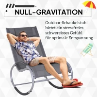 Outsunny Schaukelstuhl Schaukelliege Gartenliege Schwungliege mit Kopfkissen wetterfest Aluminium + Texteline Schwarz  bis 120 kg 117 x 62 x 91 cm(m-4)