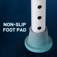 HOMCOM Height Adjustable Bath Stool, Aluminium Shower Stool with Non-Slip Pads for Elderly, Disabled, Seniors, Pregnant, White(m-6)